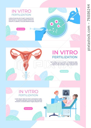 Extracorporeal in vitro fertilization, medical website landing banner, ivf modern technology to helping pregnancy flat vector illustration. 76886244