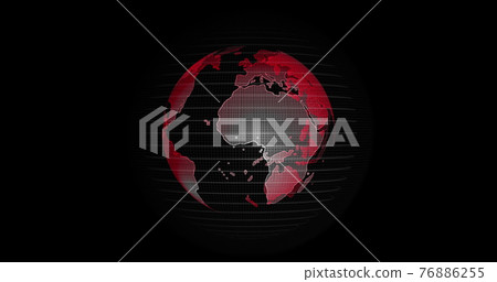 Big data 3d Earth. Binary code surrounding globe rotating. Retro digital Earth. Digital data globe,abstract 3D rendering of data network surrounding planet earth. Red Earth View From Outer Space. 76886255