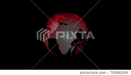 Red Earth View From Outer Space. Big data 3d Earth. Binary code surrounding globe rotating. Retro digital Earth. Digital data globe,abstract 3D rendering of data network surrounding planet earth. 76886264