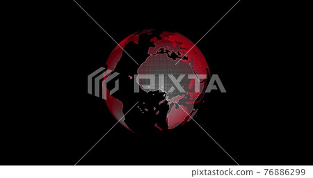 Red Earth View From Outer Space. Big data 3d Earth. Binary code surrounding globe rotating. Retro digital Earth. Digital data globe,abstract 3D rendering of data network surrounding planet earth. 76886299