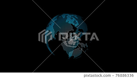 Digital earth rotating,Concept 3d animation social future technology abstract business scientific global network,animation digital grid data communication technology background. 76886336