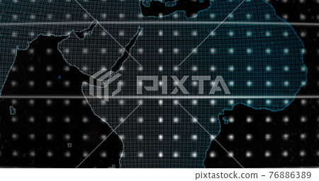 Big data 3d Earth. Binary code surrounding globe rotating. Retro digital Earth. Digital data globe,abstract 3D rendering of data network surrounding planet earth. Earth View From Outer Space 76886389