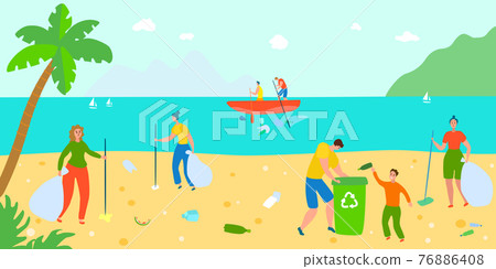 People character together outdoor gardening, female watering care flower, male plant shrub cartoon vector illustration, environmentally terrain. People character together outdoor gardening, female watering care flower, male plant shrub cartoon vector illustration, environmentally terrain. 76886408