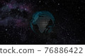 Big data 3d Earth. Binary code surrounding globe rotating. Retro digital Earth. Digital data globe,abstract 3D rendering of data network surrounding planet earth. Earth View From Outer Space 76886422