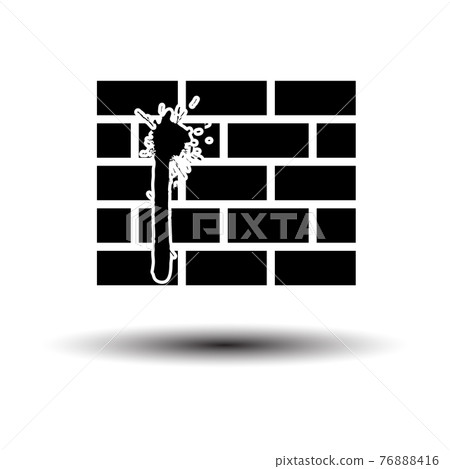 Blood On Brick Wall Icon Blood On Brick Wall Icon 76888416