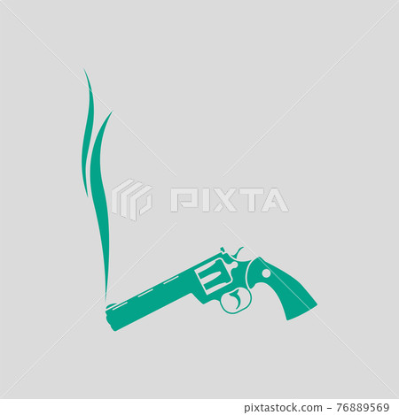 Smoking Revolver Icon Smoking Revolver Icon 76889569