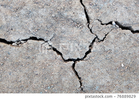Close up of dry cracked ground surface. Close up of dry cracked ground surface. 76889829