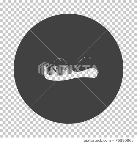 Hair In Comb Icon 76890803