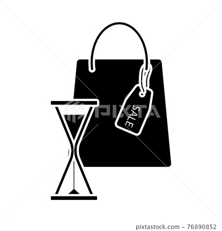 Sale Bag With Hourglass Icon 76890852