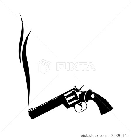 Smoking Revolver Icon 76891143
