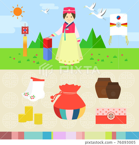 韓國傳統向量圖 76893005
