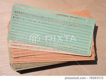 green punched card for programming 76893572