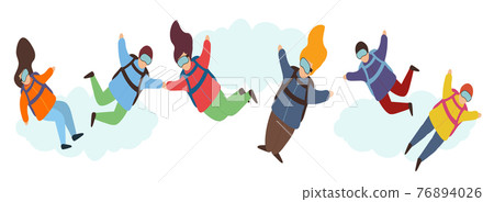 Extreme parachute skydivers 76894026