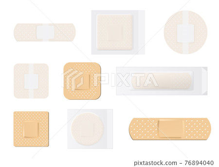 Adhesive plasters vector 76894040