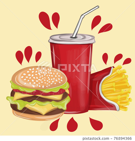 Fast food set 76894366