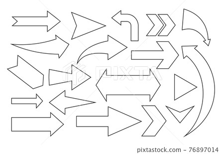 Simple black big linear arrow pointer set vector Simple black big linear arrow pointer set vector 76897014
