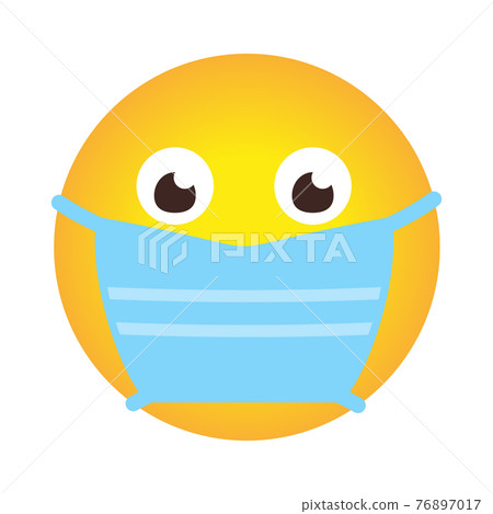 Closeup emoji icon in medical mask covid vector 76897017