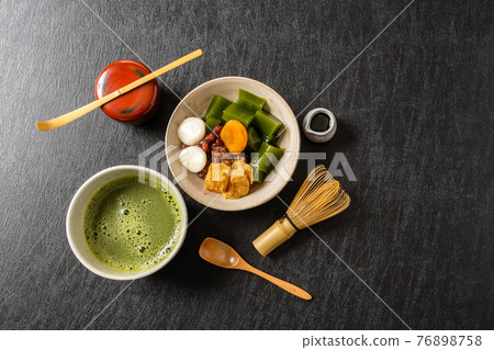 Matcha agar Sweets using matcha (Japanese powder tea) Matcha agar Sweets using matcha (Japanese powder tea) 76898758