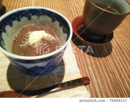 Dessert served in a soba restaurant course meal Dessert served in a soba restaurant course meal 76899137