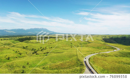 Aerial view of Aso's Milk Road Aerial view of Aso's Milk Road 76899358