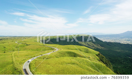 Aerial view of Aso's Milk Road 76899359