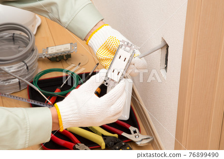 Residential electrical work Outlet construction site 76899490