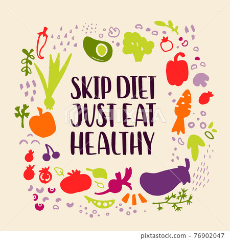 Healthy nutrition inspirational quote. Hand drawn motivational phrase. 76902047
