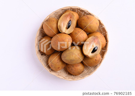 Sapodilla fruit (Manilkara zapota) and other names such as sapota, chikoo, chico, naseberry 76902185