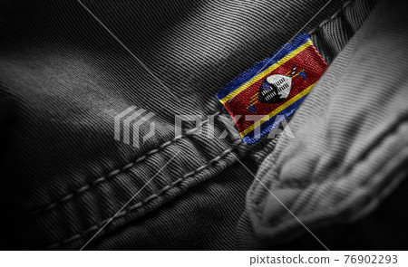 Tag on dark clothing in the form of the flag of the Swaziland Tag on dark clothing in the form of the flag of the Swaziland 76902293