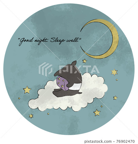睡在天空中的貘的插圖 Maru 76902470