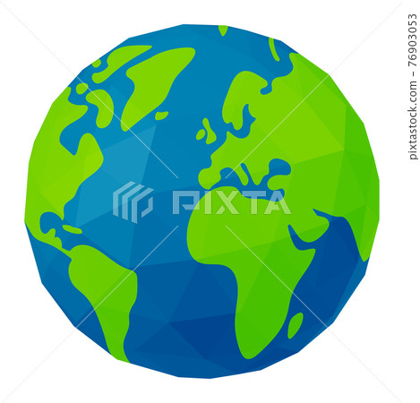 World map expressed in polygons / Earth vector illustration / Atlantic center World map expressed in polygons / Earth vector illustration / Atlantic center 76903053
