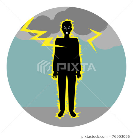 Illustration Of A Man Struck By Lightning - Stock Illustration ...