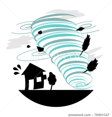 Illustration of a tornado attacking a house - Stock Illustration ...