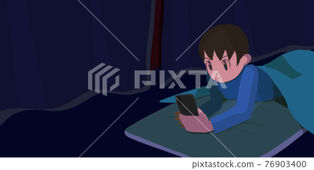 A person looking at a smartphone with a futon before going to bed at night A person looking at a smartphone with a futon before going to bed at night 76903400