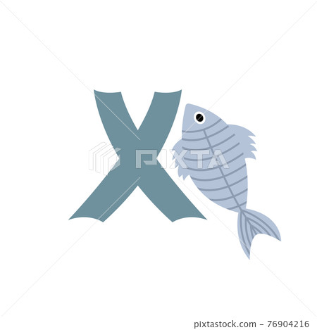 X-ray fish animal alphabet symbol. English letter X isolated on white background. Funny hand drawn style character. Learn kids to read with cute toy illustration X-ray fish animal alphabet symbol. English letter X isolated on white background. Funny hand drawn style character. Learn kids to read with cute toy illustration 76904216