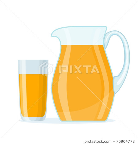 orange juice in transparent glass jar. 76904778