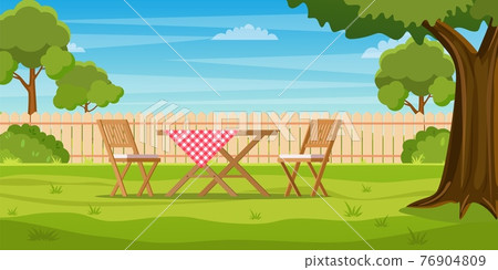 House backyard with green grass lawn House backyard with green grass lawn 76904809