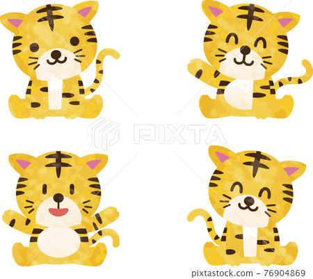 Cute tiger illustration set (4) 76904869