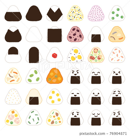 Rice ball icon set A line Rice ball icon set A line 76904871