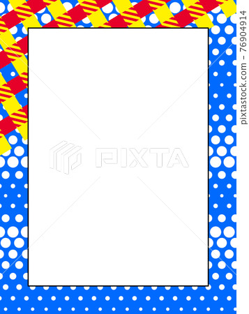 Postcard frame with plaid and polka dots 76904914