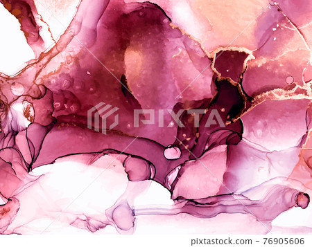Red watercolor background with gold glitter. Watercolor alcohol ink splash, liquid flow texture paint, yellow abstract digital paper fine art pattern. Vector Red watercolor background with gold glitter. Watercolor alcohol ink splash, liquid flow texture paint, yellow abstract digital paper fine art pattern. Vector 76905606