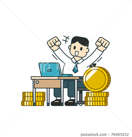 Cartoon business concept a businessman with big... - Stock Illustration ...