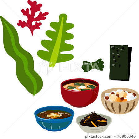 使用海藻的菜餚插圖集 76906340