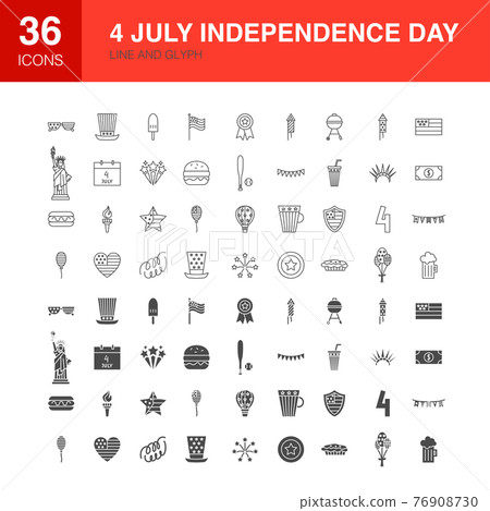 4 July Line Web Glyph Icons 4 July Line Web Glyph Icons 76908730