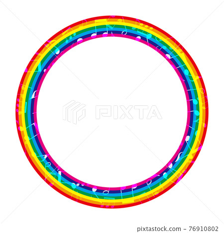 Rainbow circular frame with musical notes no.01 Rainbow circular frame with musical notes no.01 76910802