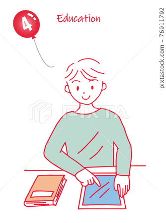 Simple latch illustration of a child educated online 4 Simple latch illustration of a child educated online 4 76911792