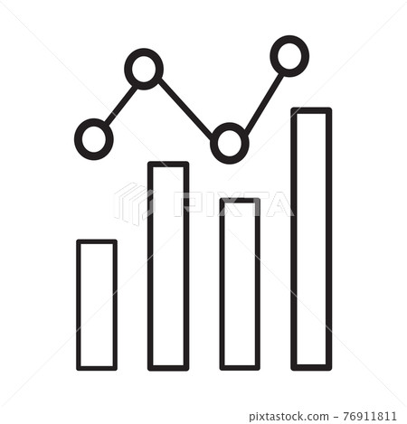 icon vector bar graph flat design for app ads web isolated white background. 76911811