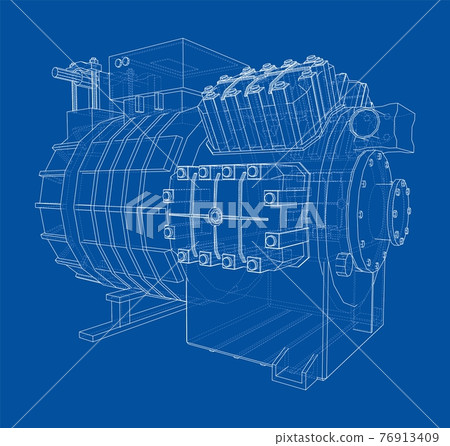 Air conditioning compressor. Vector 76913409