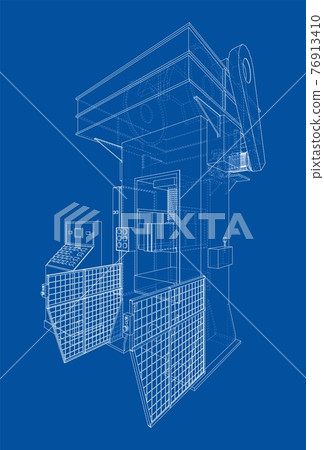 Hydraulic Press. Vector 76913410