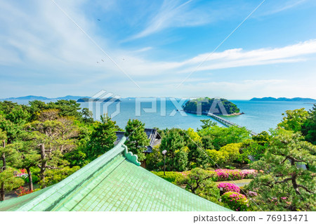 從蒲郡經典酒店眺望竹島<愛知縣蒲郡市> 76913471